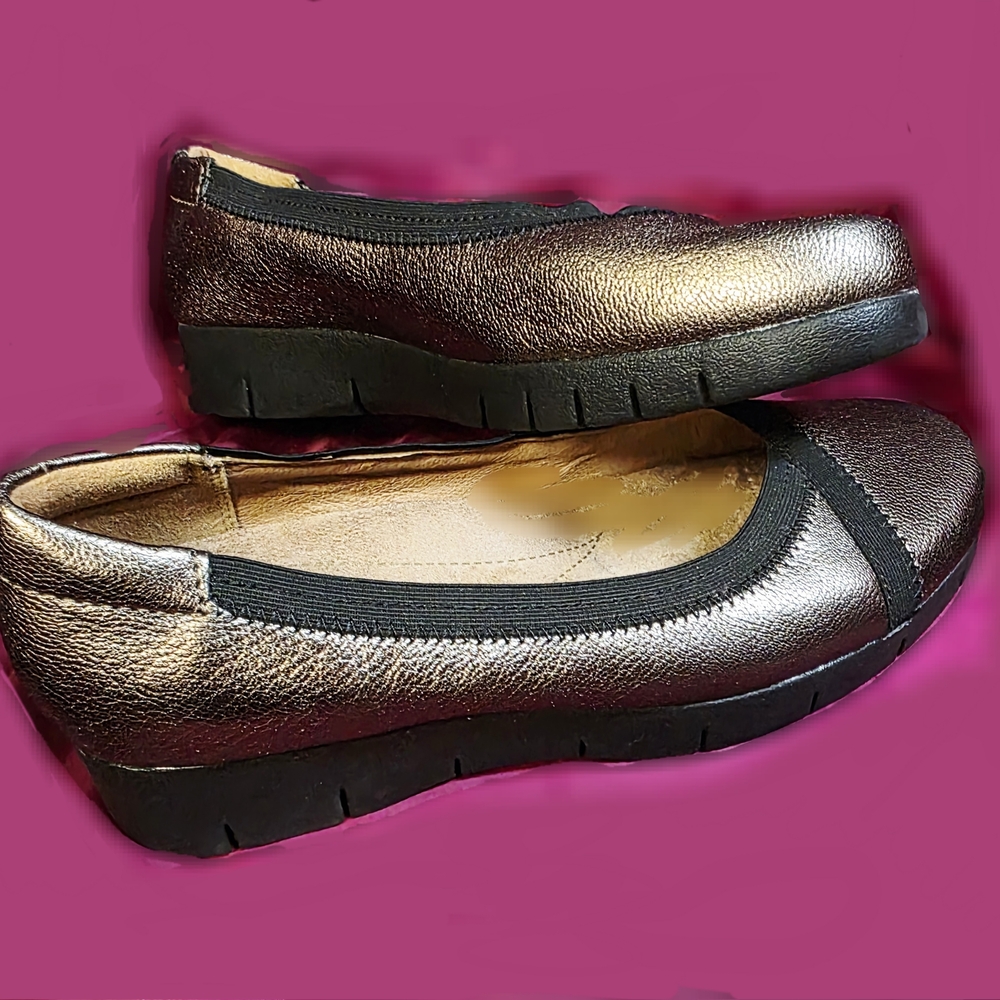 Clarks Metallic Bronze Loafers